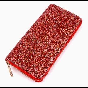 Riah Fashion | Wallet, red sparkle